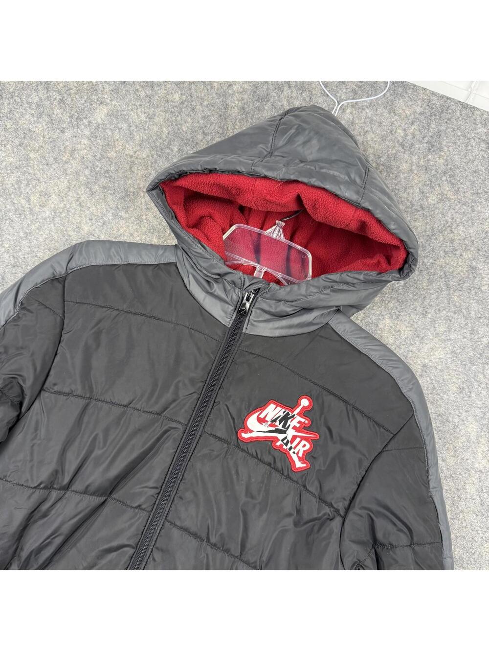 Nike Air Jordan Full Zip Quilted Jacket Hood Fleece Size Large Jumpman 825